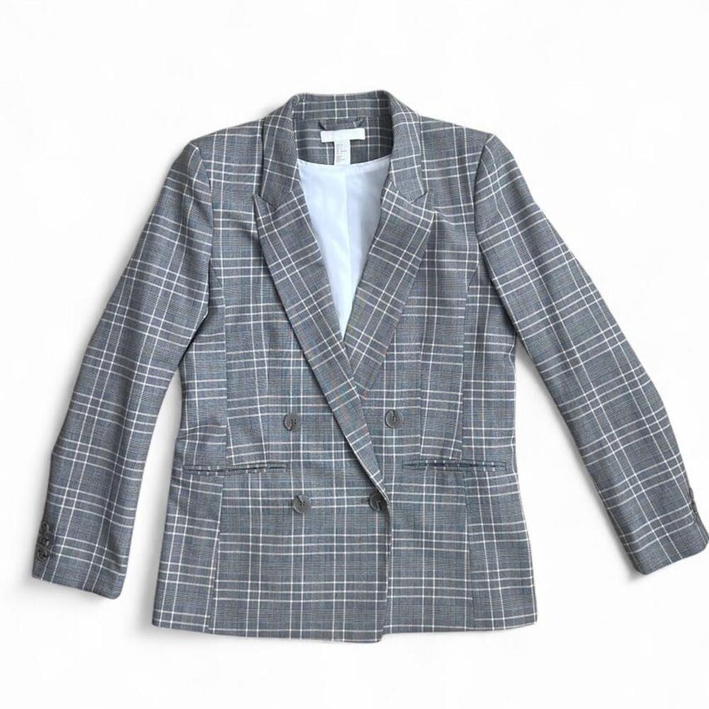 Preppy Plaid Double Breasted Blazer Women's Size 6